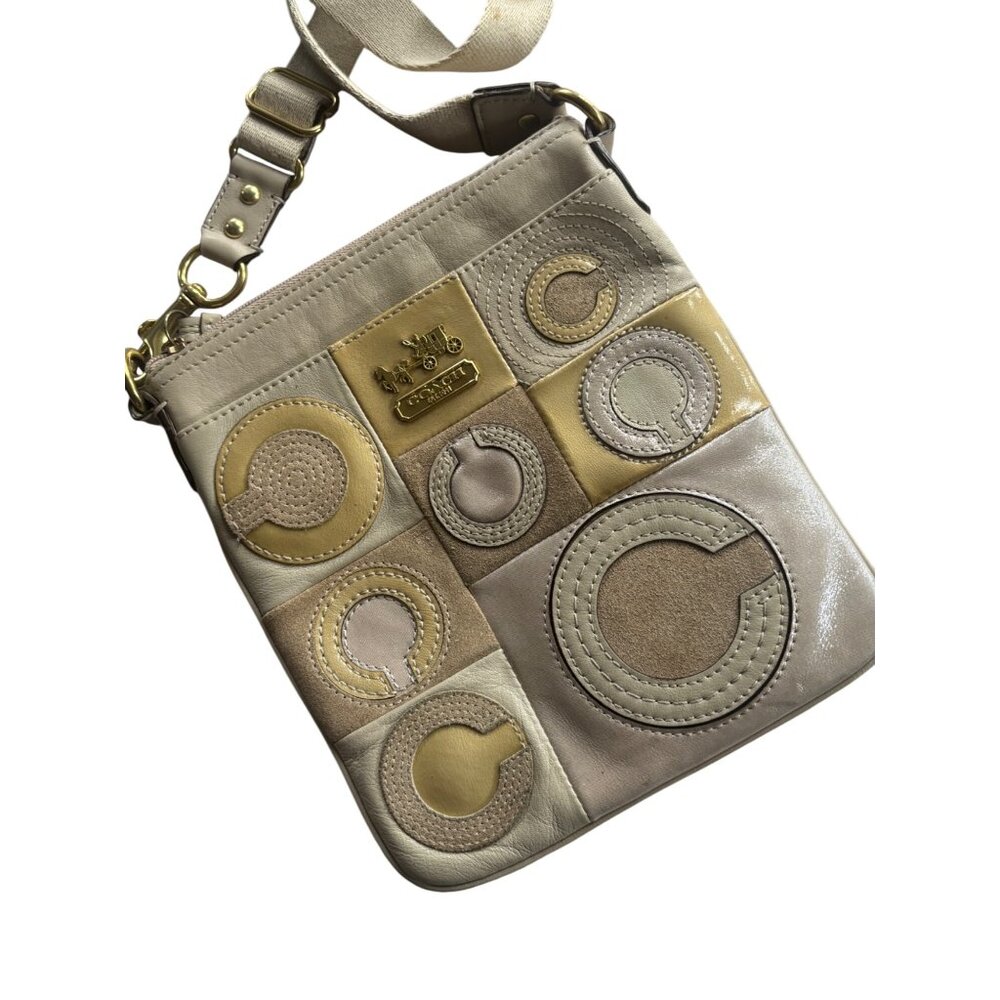 Coach Kitt Messenger Crossbody Bag In Signature Canvas Patchwork